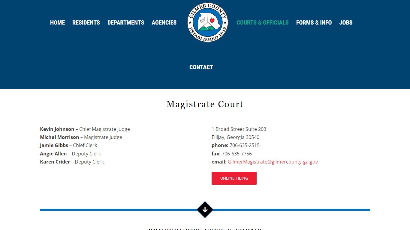 Magistrate Court | Gilmer County Government
