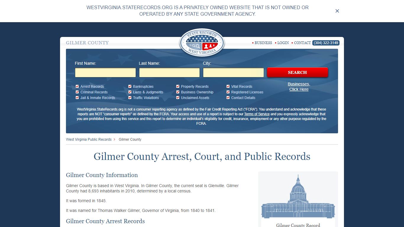 Gilmer County Arrest, Court, and Public Records